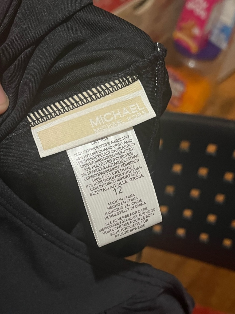 Michael Kors NWOT Black Strapless Bandeau One-Piece with key hole metal MK sign - Picture 9 of 9